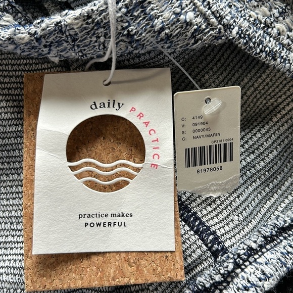 Daily Practice by Anthropologie Pullover Back Cut Out Sweater Navy White M NEW - Picture 12 of 16